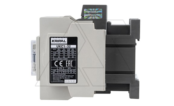 Контактор UKC1-32-22-400AC, 3P, 32A(AC-3), 50A(AC-1), 15kW(400VAC), Uк=400VAC, 2NO+2NC Kripal даташит схема
