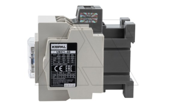 Контактор UKC1-40-22-110AC, 3P, 40A(AC-3), 60A(AC-1), 18.5kW(400VAC), Uк=110VAC, 2NO+2NC Kripal даташит схема