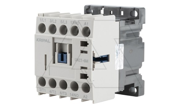 Мини-контактор UKC1-6M-10-230AC, 3P, 6A(AC-3), 20A(AC-1), 2.2kW(400VAC), Uк=230VAC, 1NO фото