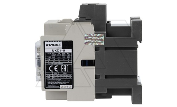 Контактор UKC1-9-11-24AC, 3P, 9A(AC-3), 25A(AC-1), 4kW(400VAC), Uк=24VAC, 1NO+1NC Kripal даташит схема