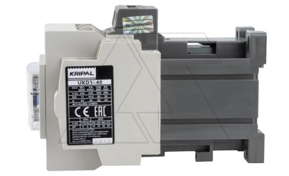 Контактор UKD1-40-22-24DC, 3P, 40A(AC-3), 60A(AC-1), 18.5kW(400VAC), Uк=24VDC, 2NO+2NC Kripal даташит схема