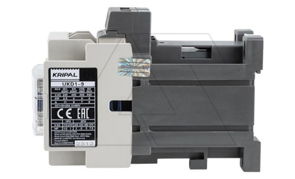Контактор UKD1-9-11-24DC, 3P, 9A(AC-3), 25A(AC-1), 4kW(400VAC), Uк=24VDC, 1NO+1NC Kripal даташит схема