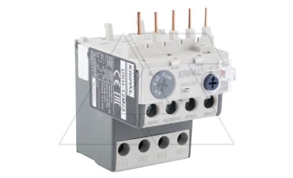 Реле тепловой перегрузки UKH-12M, It=0.4_0.63A, 1NO+1NC, CLASS 10A, прямой монтаж для UKC(D)-6_16M фото