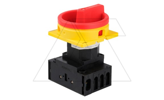 Выключатель нагрузки UKP1-432/EA/SVB, 3Р+N, 32А/AC21, 11kW/AC23A, 440VAC, красная блок. рукоятка, монтаж на дверь, IP20(контакты)/IP65(фронт) Kripal даташит схема