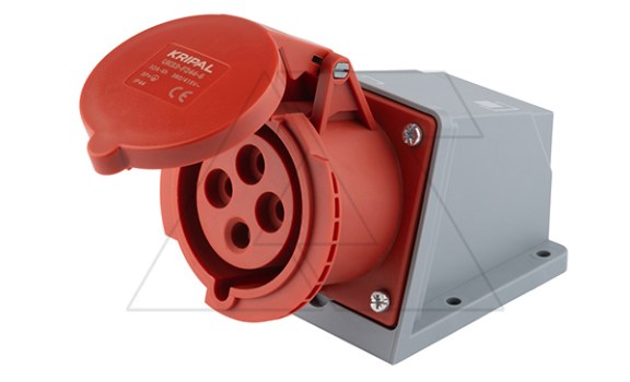 Разъем пром. силовой CEE настенный угловой, гнездо, 32A, 3P+E 6h, 380_415VAC 50/60Hz, IP44, серия Hexie фото