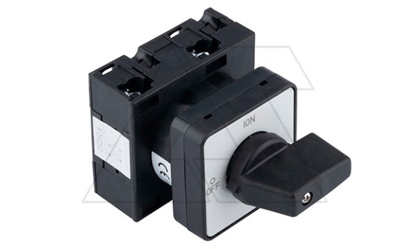 Переключатель UKT0-1-102/E, 2P, 20A, тип 0-1, 2NO на 1, на дверь, фронт IP65 фото