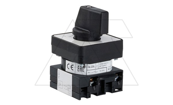 Переключатель UKT0-1-8214/E, 1P, 20A, тип 1→0←2, 1NO на 1_2, на дверь, фронт IP65 Kripal даташит схема