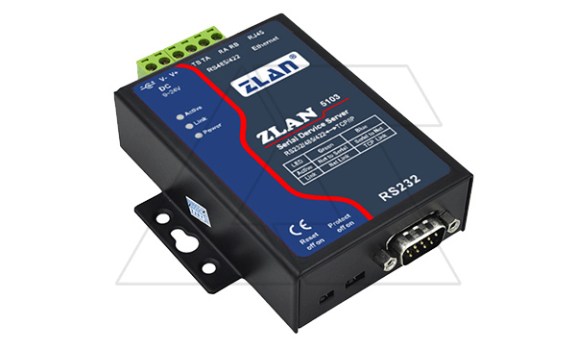 Преобразователь интерфейсов ZLAN5103, RS-232/485/422 в Ethernet, 1xRS-485/422, 1xRS-232, 24VDC фото