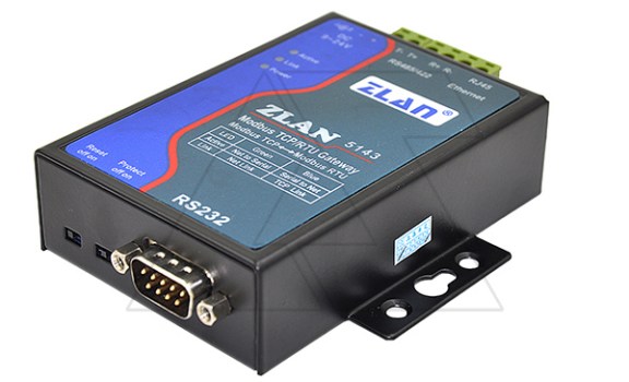 Преобразователь интерфейсов ZLAN5143-EU, RS-232/485/422 в Ethernet, 1xRS-485/422, 1xRS-232, Modbus Gateway, 24VDC, EU Power, DIN35 фото