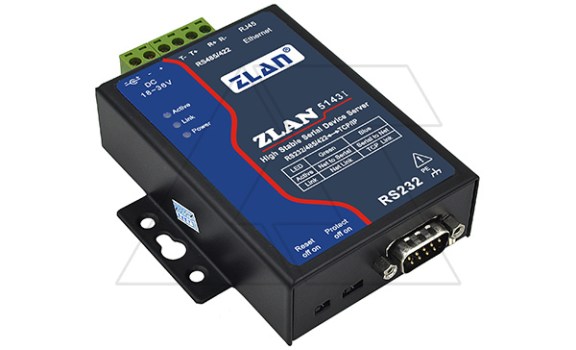 Преобразователь интерфейсов ZLAN5143I, RS-232/485/422 в Ethernet, 1xRS-485/422, 1xRS-232, с изоляцией 3кВ, Modbus Gateway, 24VDC ZLAN даташит схема