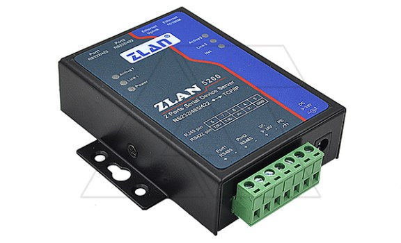 Преобразователь интерфейсов ZLAN5200, RS-232/485 в Ethernet, 2xRS-485, 2xRS-232, 24VDC ZLAN даташит схема