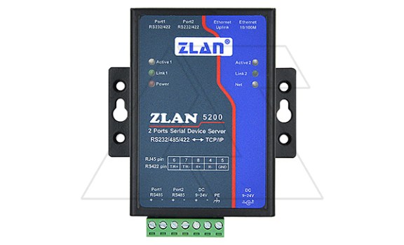 Преобразователь интерфейсов ZLAN5200, RS-232/485 в Ethernet, 2xRS-485, 2xRS-232, 24VDC фото