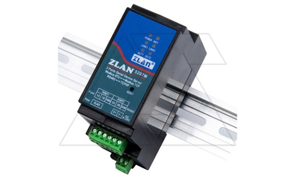Преобразователь интерфейсов ZLAN5207M, RS-485 в Ethernet, 2xRS-485, Modbus Gateway, MQTT Gateway, 24VDC, DIN35 ZLAN даташит схема