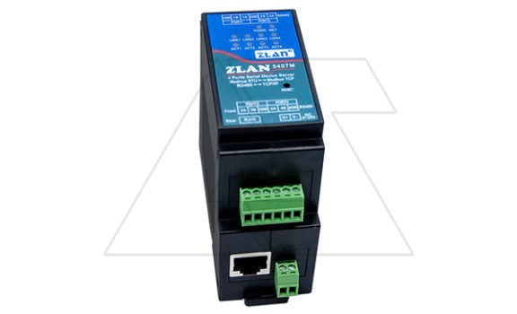 Преобразователь интерфейсов ZLAN5407M, RS-485 в Ethernet, 4xRS-485, Modbus Gateway, MQTT Gateway, 24VDC, DIN35 ZLAN даташит схема