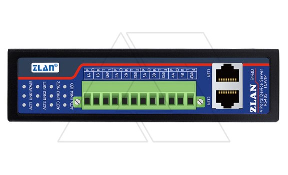 Преобразователь интерфейсов ZLAN5443D, RS-485 в Ethernet, 4xRS-485, 2xEthernet, Modbus Gateway, 24VDC, DIN35 ZLAN даташит схема