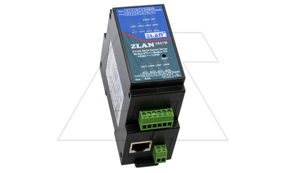Преобразователь интерфейсов ZLAN5807M, RS-485 в Ethernet, 8xRS-485, Modbus Gateway, MQTT Gateway, 24VDC, DIN35 ZLAN даташит схема