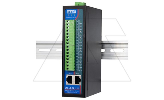Преобразователь интерфейсов ZLAN5812D, RS-485 в Ethernet, 8xRS-485, 2xEthernet, Modbus Gateway, 24VDC, DIN35 фото