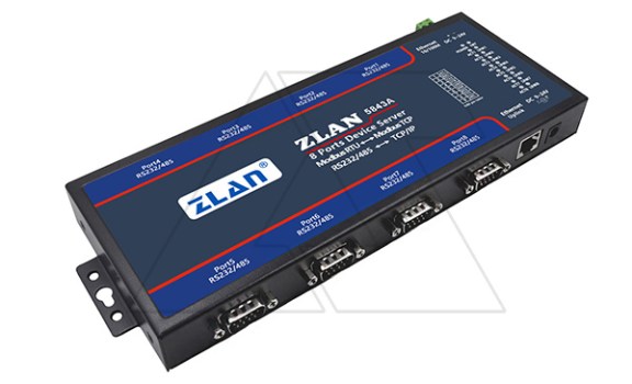 Преобразователь интерфейсов ZLAN5843A-EU, RS-232/485 в Ethernet, 8xRS-232/485, Modbus Gateway, 24VDC, EU Power, DIN35 фото