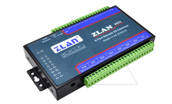 Станция удаленного ввода/вывода ZLAN6802, 8DI, 8RO, 8AI (4..20MA), RS-485 (Modbus RTU), 24VDC ZLAN даташит схема
