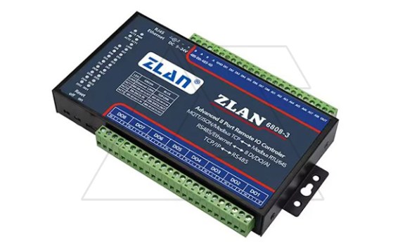 Станция удаленного ввода/вывода ZLAN6808-3-EU, 8DI, 8RO, 8AI (4..20MA), RS-485 (Modbus RTU), Ethernet (Modbus TCP), 24VDC, EU, DIN35 ZLAN даташит схема