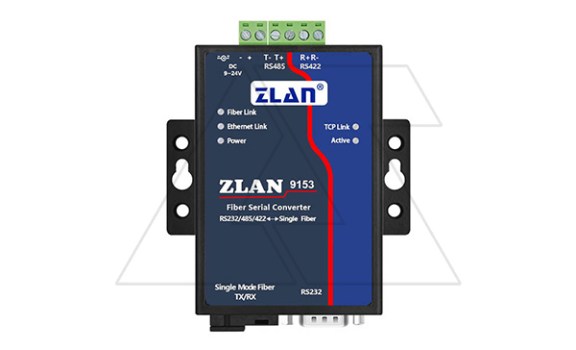 Оптоволоконный преобразователь ZLAN9153-3-EU (используется с ZLAN9153-5-EU), RS-232/Ethernet в одномодовое оптоволокно, разъем SC, 24VDC, EU, DIN35 фото