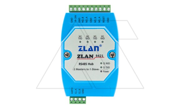 Концентратор последовательных интерфейсов ZLAN9421, RS-485 с кэшированием, 2 Master/1 Slave, 3xRS-485, 9_24VDC, DIN35 фото