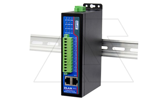 Преобразователь интерфейсов (протоколов) ZLAN9913-M, Modbus RTU в Profinet IO slave, 4xRS-485, 2xEthernet, 24VDC, DIN35 фото
