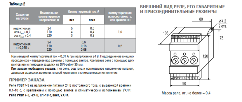 Реле времени РСВ17-3 1-100мин 24В DIN  даташит схема