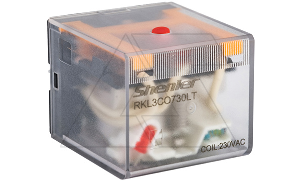 Купить Реле RKL3CO730LT, 3CO, 10A(250VAC/30VDC), 230VAC, мех. индикация, тест-кнопка с блокировкой, LED Shenler фото