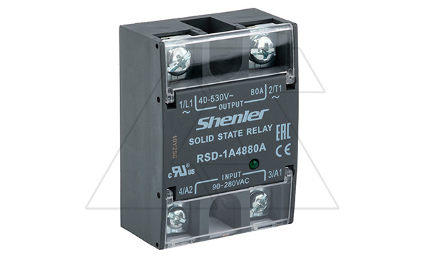 Купить Реле твердотельное RSD-1A4880A, однофазное, 1NO, 80А(40_530VAC), 90_280VAC, W=45mm Shenler фото