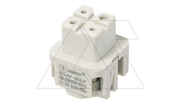 Купить Вставка контактная, размер H3A, тип гнездо, 3P+PE, 10A, 230/400V, винтовой зажим SMICO фото