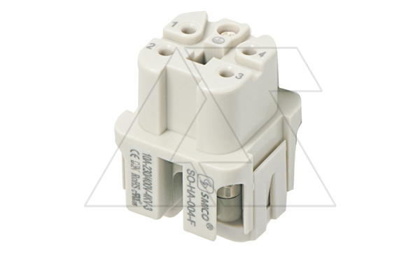 Купить Вставка контактная, размер H3A, тип гнездо, 4P+PE, 10A, 230/400V, винтовой зажим SMICO фото