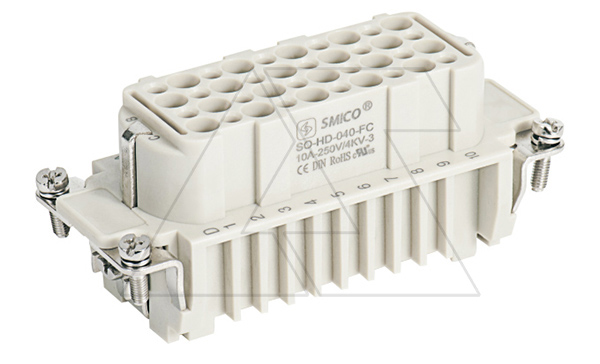 Купить Корпус вставки контактной, размер H16B, тип гнездо, 40P+PE, 10A, 250V, обжимной контакт SMICO фото