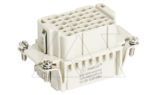 Купить Корпус вставки контактной, размер H10B, тип гнездо, 42P+PE, 10A, 250V, обжимной контакт SMICO фото