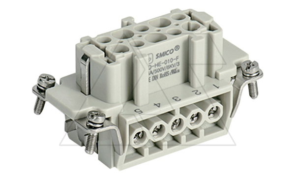 Купить Вставка контактная, размер H10B, тип гнездо, 10P+PE, 16A, 500V, винтовой зажим SMICO фото