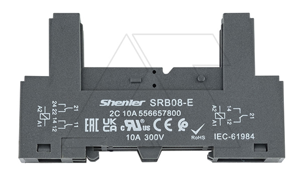 Купить Цоколь SRB08-E, 10A(300V), винтовой зажим, черный, на рейку DIN35/панель, для R2G1CH, R2G2CH, RM84, RM85, RM87L, RM87P, RMP84, RMP85, 41.52, 41.61, 41 Shenler фото