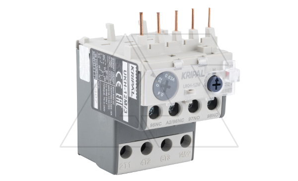 Купить Реле тепловой перегрузки UKH-12M, It=0.4_0.63A, 1NO+1NC, CLASS 10A, прямой монтаж для UKC(D)-6_16M Kripal фото