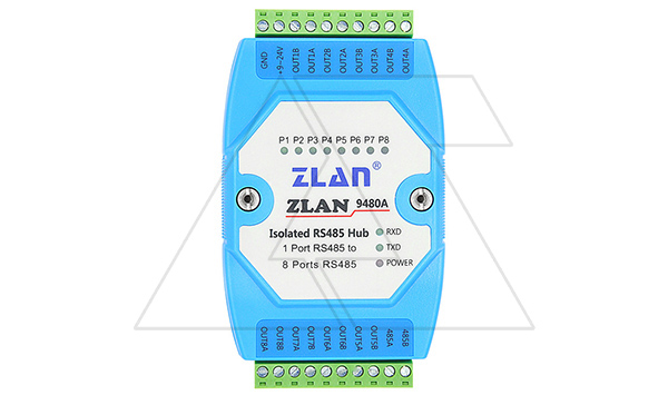 Купить Концентратор последовательных интерфейсов ZLAN9480A, RS-485 в RS-485, 1xRS-485, 8xRS-485, 24VDC, DIN35 ZLAN фото